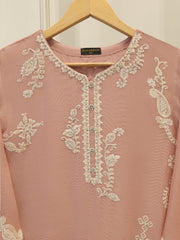 2 Piece - Pure Embroidered Cotton Net Suit S114153
