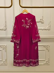 3 Piece - Pure Khaddi Silk Embroidered MTO0008 (Made to Order)