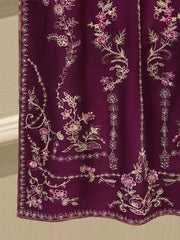 3 Piece- Pure Sheesha Silk Embroidered Suit S114652