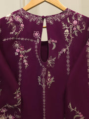 3 Piece- Pure Sheesha Silk Embroidered Suit S114652