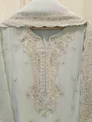 3 Piece - Pure Embroidered Cotton Net Suit S114735