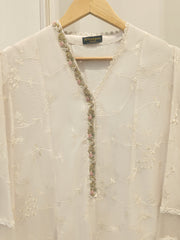 2 Piece - Pure Embroidered Cotton Net Suit S114797