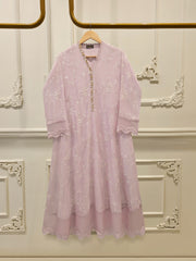 2 Piece - Pure Embroidered Cotton Net Suit S114827
