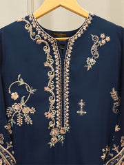 2 Piece- Pure khadi Silk Embroidered Suit S114861