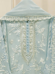 3 Piece - Pure Embroidered Cotton Net Suit S114322