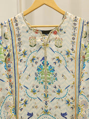 Pure Embroidered Charmeuse Silk Shirt S114965