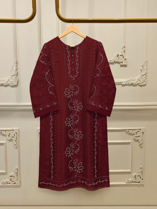 Pure Embroidered Shisha Silk Shirt S115123