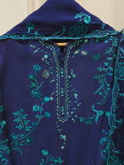 3 Piece- Pure Shisha Silk Embroidered Suit S115107