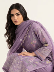 3 Piece - Embroidered Khadi Silk Suit WS00394