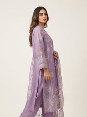 3 Piece - Embroidered Khadi Silk Suit WS00394