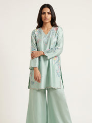 2 Piece - Embroidered Shesha Silk suit WS00389