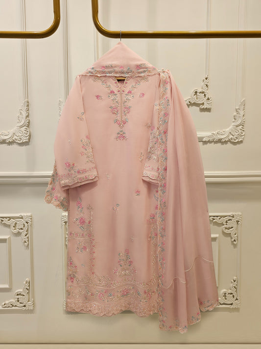 3 Piece - Pure Khaddi Silk Embroidered Suit S115255