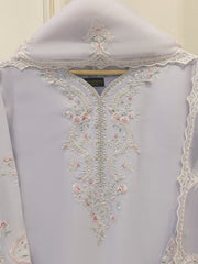 3 Piece- Pure Sheesha Silk Embroidered Suit S115308