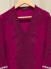 2 Piece - Pure Embroidered Cotton Net Suit S113206