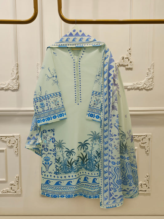 2 Piece - Digital Printed Cambric Suit S115361