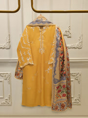 3 Piece- Pure Sheesha Silk Embroidered Suit S115384