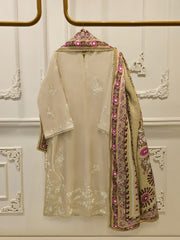 3 Piece- Pure Korean Silk Embroidered Suit S115400