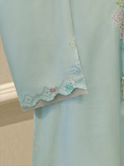 3 Piece- Pure Sheesha Silk Embroidered Suit S115618