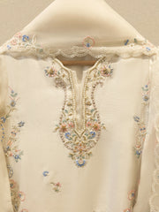 3 Piece- Pure Sheesha Silk Embroidered Suit S115680