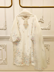 3 Piece- Pure Sheesha Silk Embroidered Suit S115680