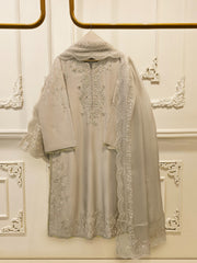 3 Piece- Pure Sheesha Silk Embroidered Suit S115702