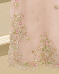 3 Piece - Pure Organza Embroidered Suit S115710