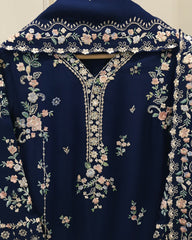 3 Piece - Pure Embroidered Chiffon Suit S115741