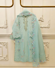 3 Piece - Pure Khaddi Silk Embroidered Suit S115754