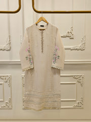 2 Piece - Pure Cotton Net Embroidered Suit S111668