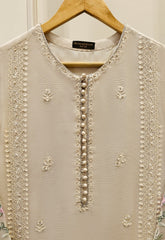 2 Piece - Pure Cotton Net Embroidered Suit S111668