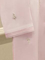 3 Piece- Pure Silk Net Embroidered Suit S111749