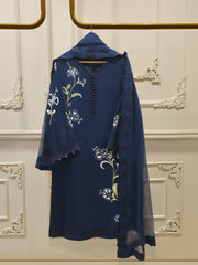 3 Piece - Pure Embroidered Cotton Net Suit S111888