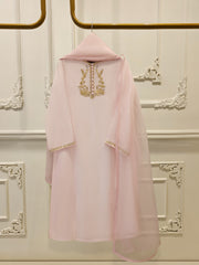 3 Piece - Pure Embroidered Cotton Net Suit S111943