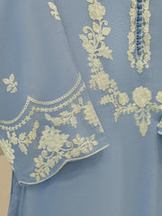 3 Piece - Pure Embroidered Cotton Net Suit S112014