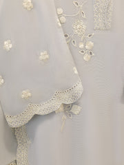 3 Piece - Pure Embroidered Cotton Net Suit S112081