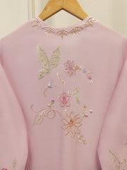 3 Piece- Pure Khadi Silk Embroidered Suit S112040