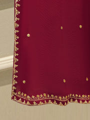 3 Piece - Pure Embroidered Cotton Net Suit S112083