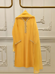 3 Piece - Pure Embroidered Cotton Net Suit S112101