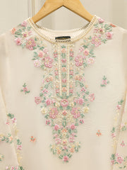 2 Piece - Pure Embroidered Cotton Net Suit S112173