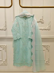 3 Piece - Pure Embroidered Organza Suit S112186