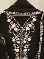 3 Piece - Pure Chiffon Embroidered Suit S112225