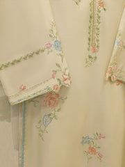 3 Piece- Pure Khadi Silk Embroidered Suit S112229