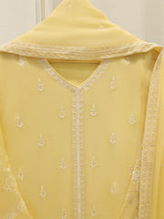 3 Piece - Pure Embroidered Cotton Net Suit S112305