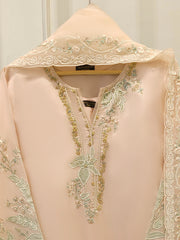 3 Piece- Pure Khaddi Silk Embroidered Suit S112289