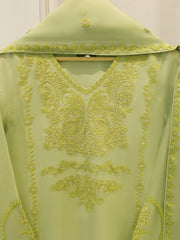 3 Piece - Pure Embroidered Cotton Net Suit S112333