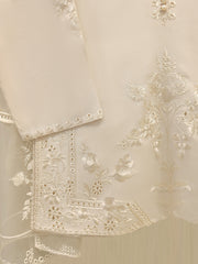 3 Piece- Pure Silk Net Embroidered Suit S112350