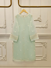3 Piece - Pure Organza Embroidered Suit S112375