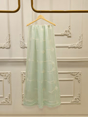 3 Piece - Pure Organza Embroidered Suit S112375