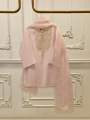 3 Piece- Pure Embroidered Sheesha Silk Suit S112392