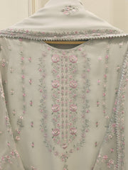 3 Piece - Pure Embroidered Cotton Net Suit S112396